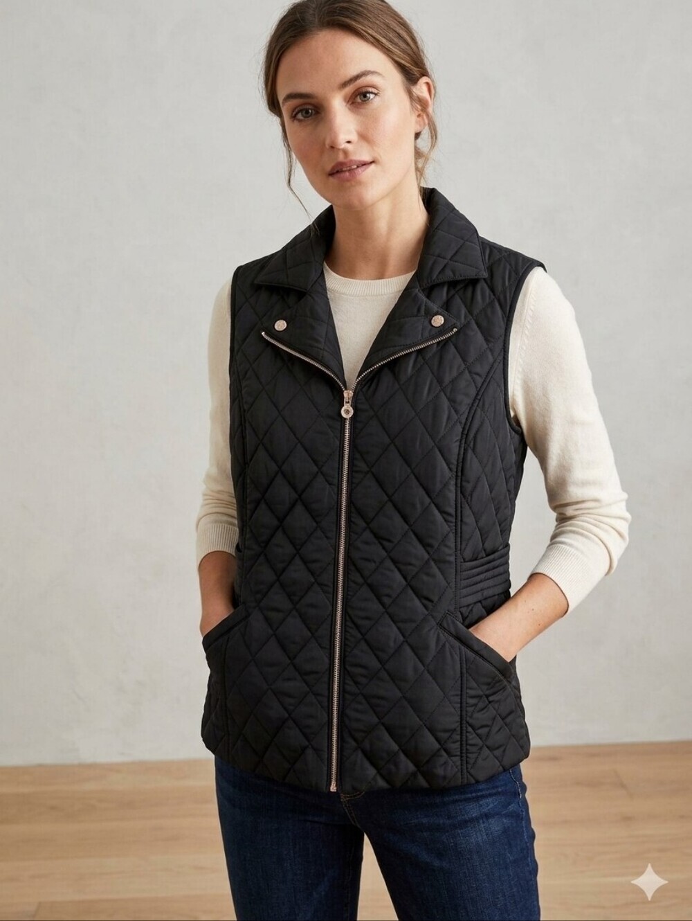 952 Marc New York Andrew Marc Black Diamond Quilted Moto Vest